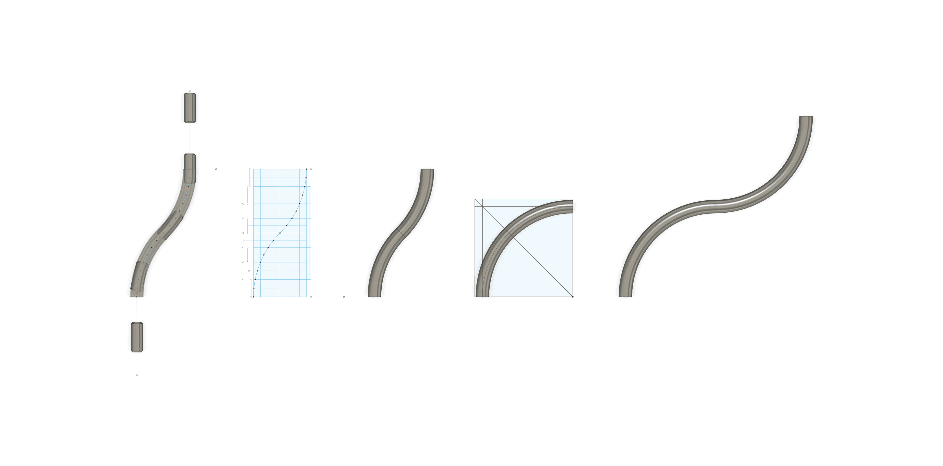 Tube bending calculations and CAD
